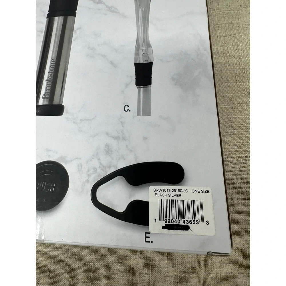 Brookstone 6 Piece Automatic Wine Opener Preserver Cordless Electric Foil Cutter